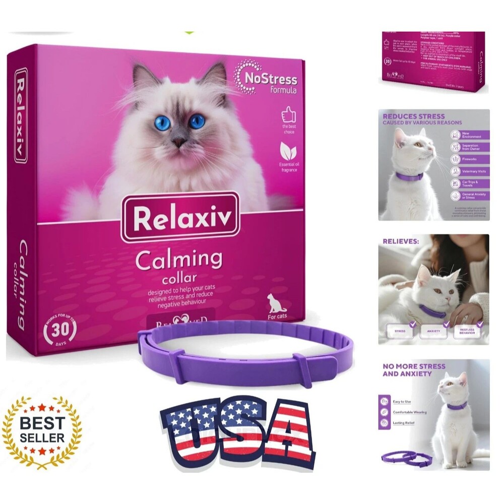 Cat Calming Collar & Pet Anti Anxiety Products - Feline Calm Pheromones Colla...